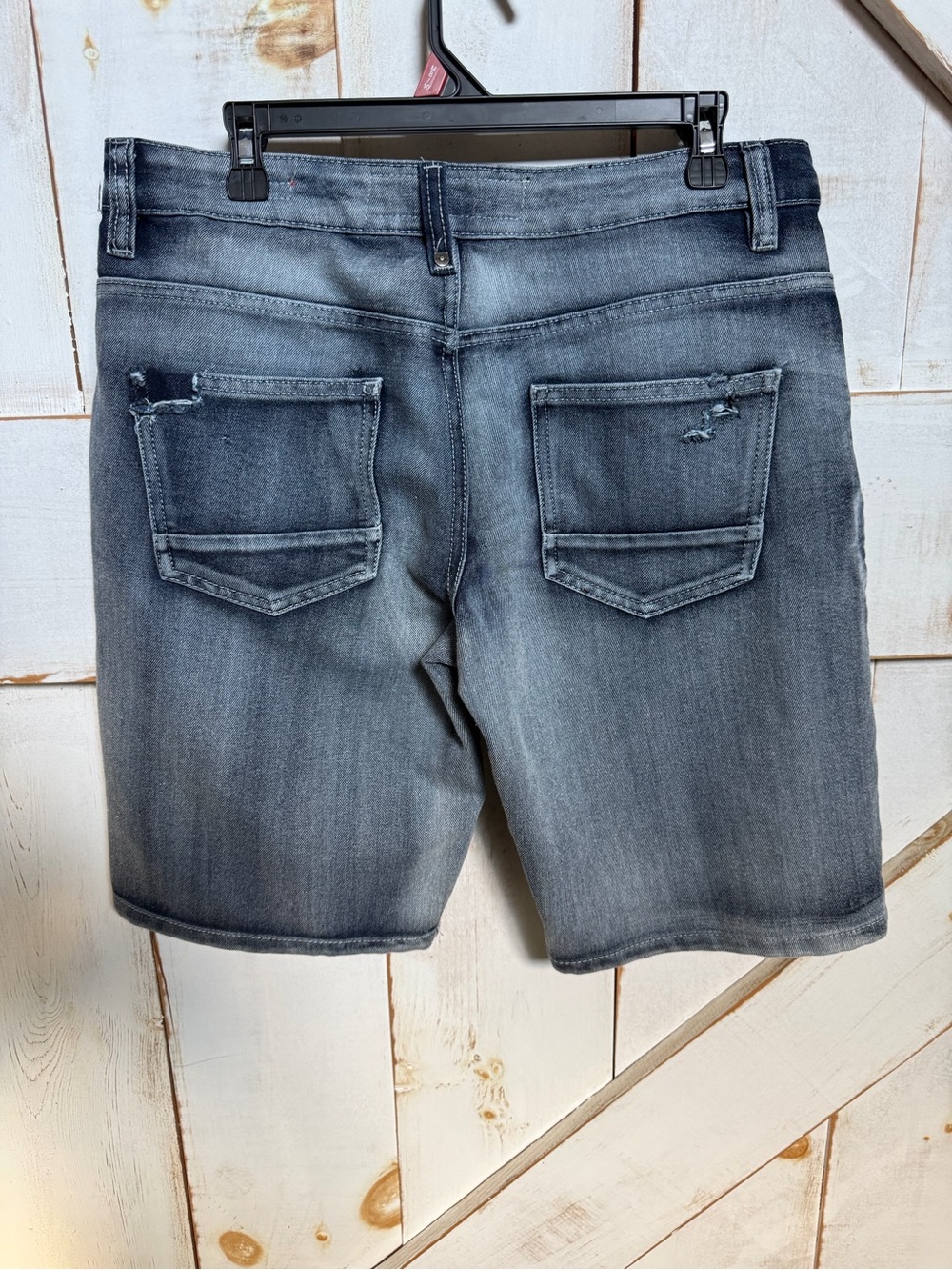 Ecko Unlimited Washed Black Distressed Denim Jean Shorts - Picture 3 of 3